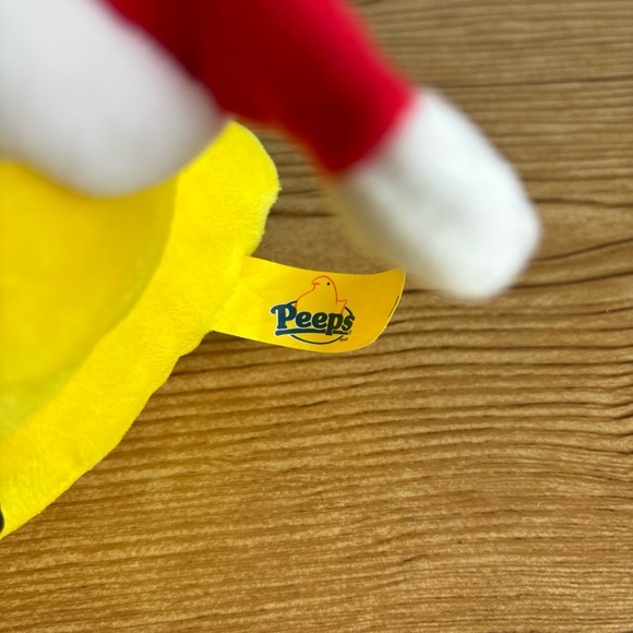 Christmas Santa Hat Yellow Peep Chick Plush Toy - Picture 6 of 7